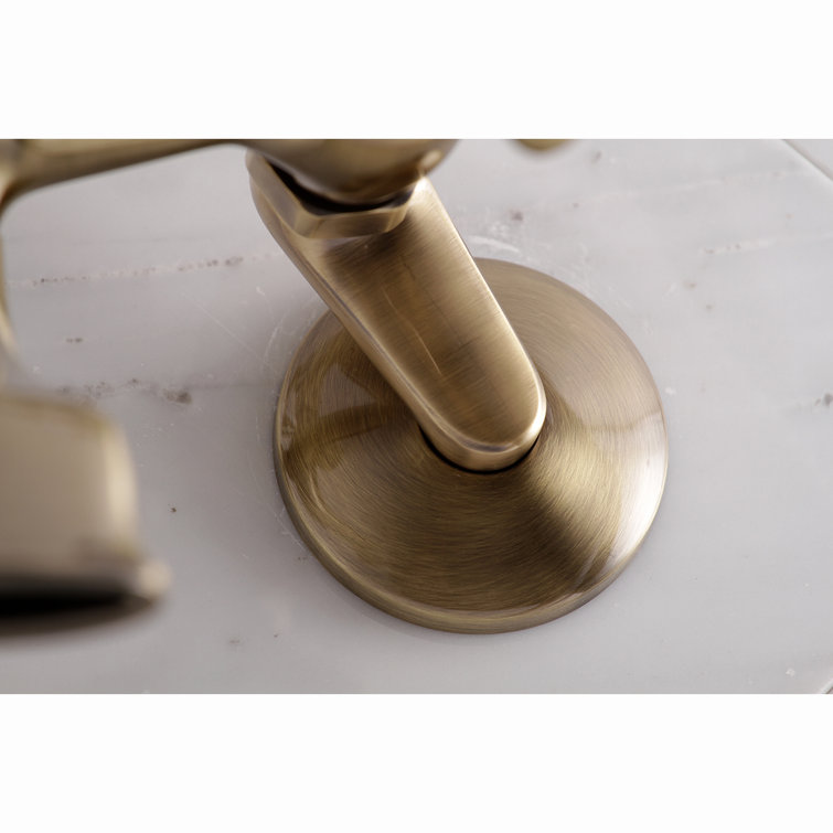 Traditional Antique Brass Wall-Mounted Clawfoot Tub Faucet with Handshower