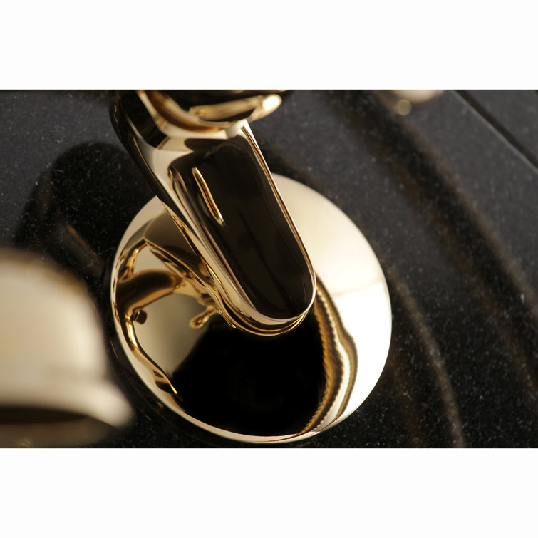 Victorian Polished Brass Wall Mount Clawfoot Tub Faucet with Cross Handles and Hand Shower