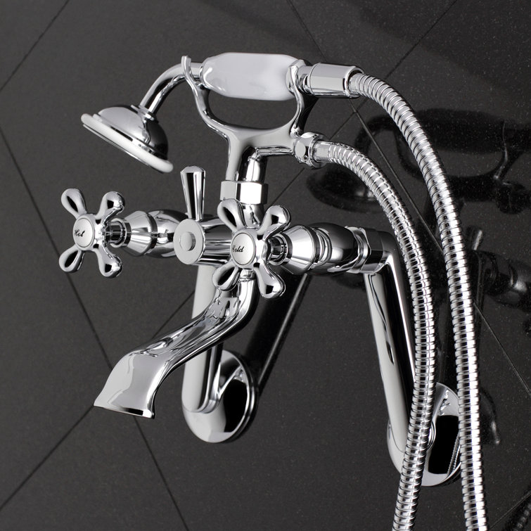 Elegant Polished Chrome Clawfoot Tub Faucet with Hand Shower