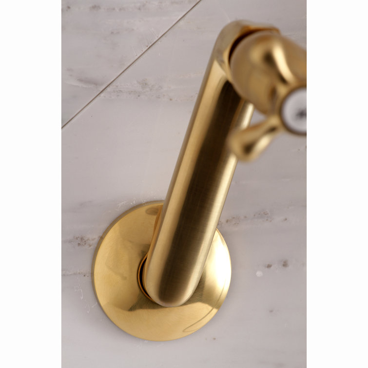 Brushed Brass Wall Mount Clawfoot Tub Faucet with Hand Shower