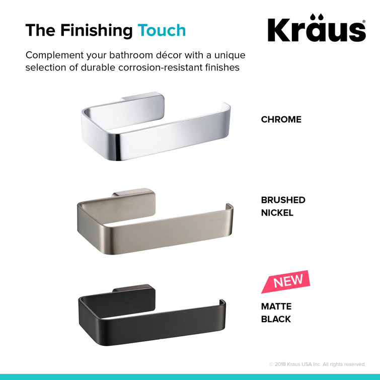 Stelios Chrome Finish Modern Wall Mount Toilet Paper Holder