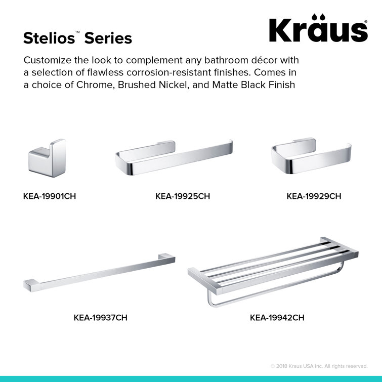 Stelios Chrome Finish Modern Wall Mount Toilet Paper Holder