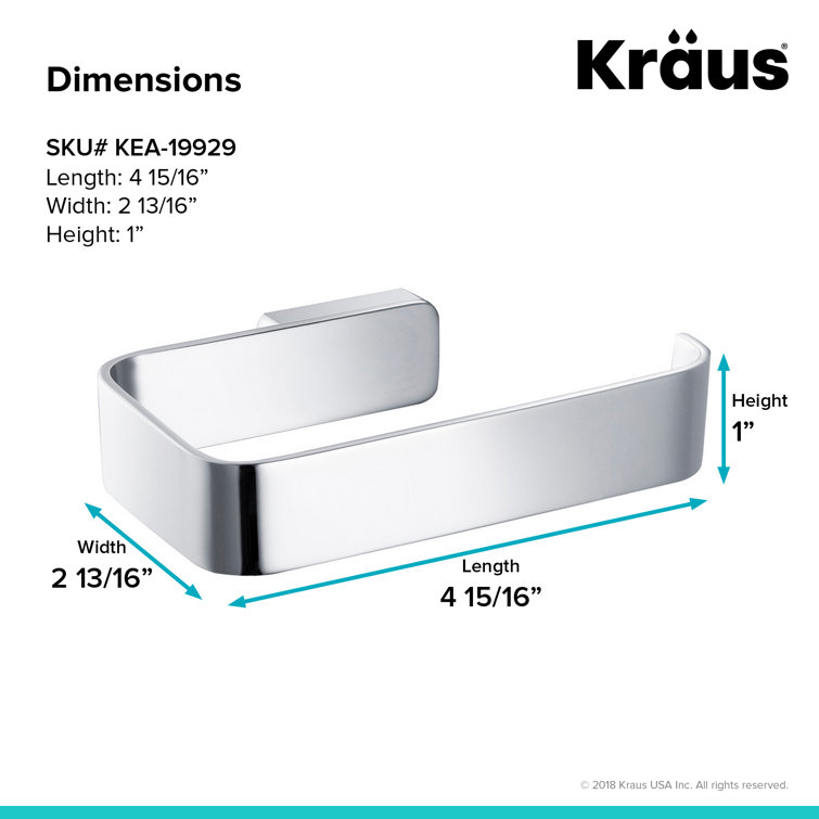 Stelios Chrome Finish Modern Wall Mount Toilet Paper Holder