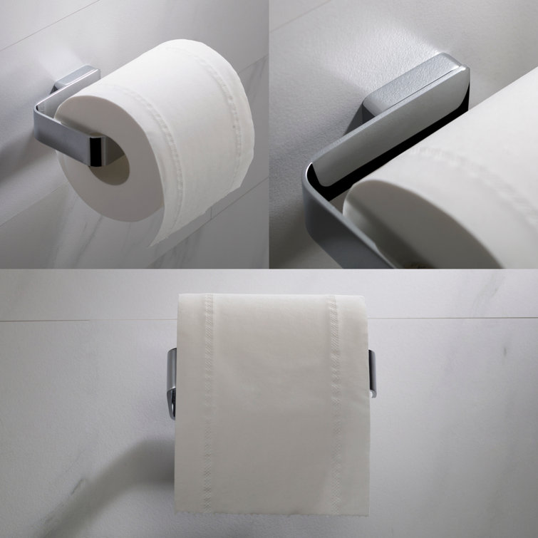 Stelios Chrome Finish Modern Wall Mount Toilet Paper Holder