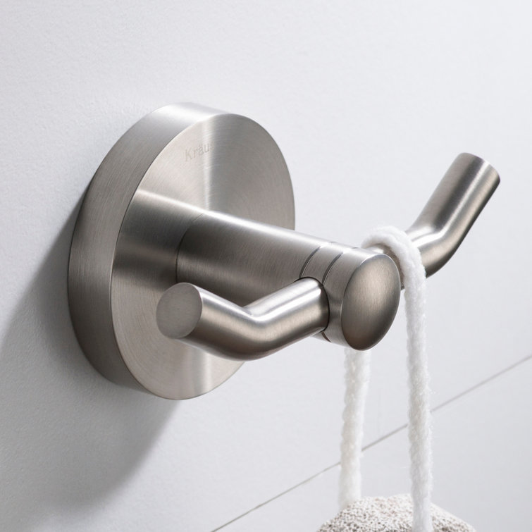 Elie Brushed Nickel Double Wall Mounted Robe Hook