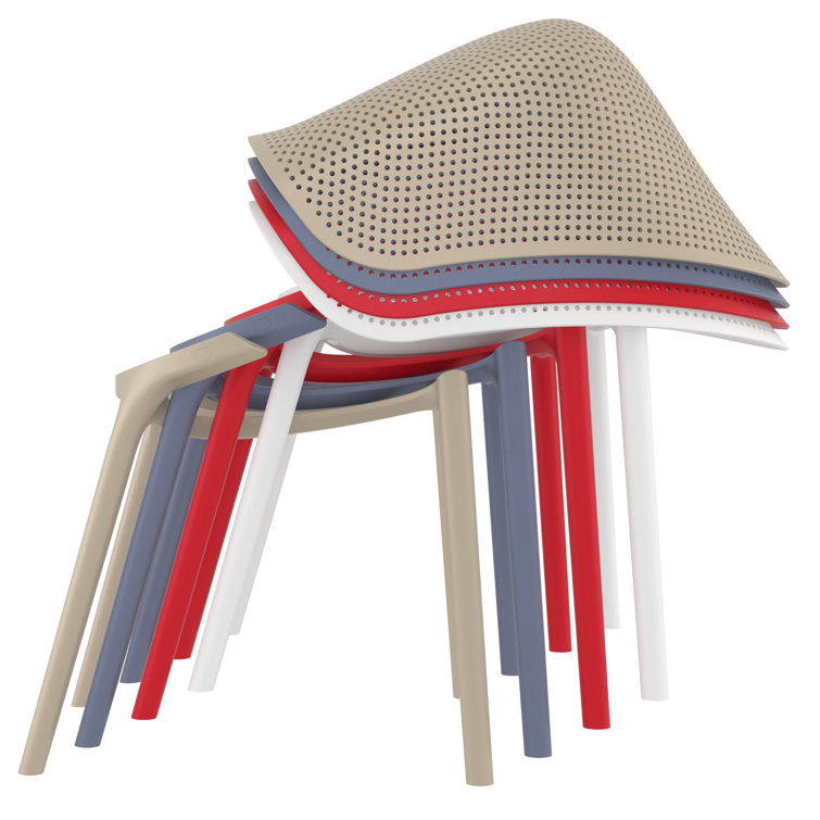 Dark Gray Plastic Resin Outdoor Dining Armchair Set