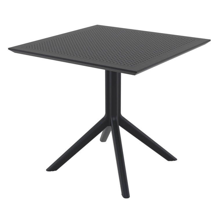 Skyline 31.5" Square Modern Gray Outdoor Bistro Table