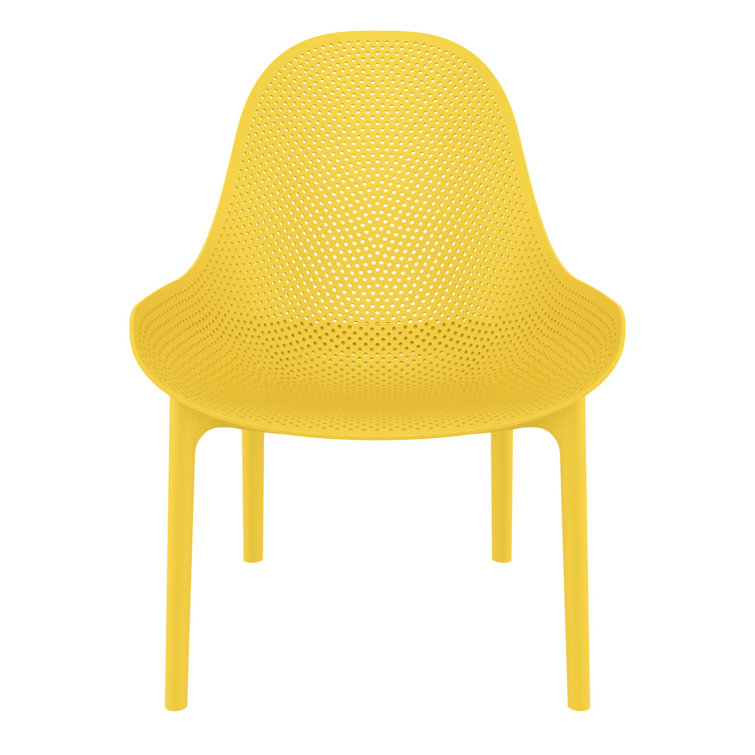 Yellow Polypropylene Armless Outdoor Lounge Chair Set