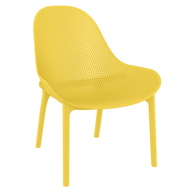 Yellow Polypropylene Armless Outdoor Lounge Chair Set