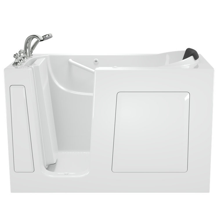 White 60'' Walk-In Air Fiberglass Bathtub with Jets