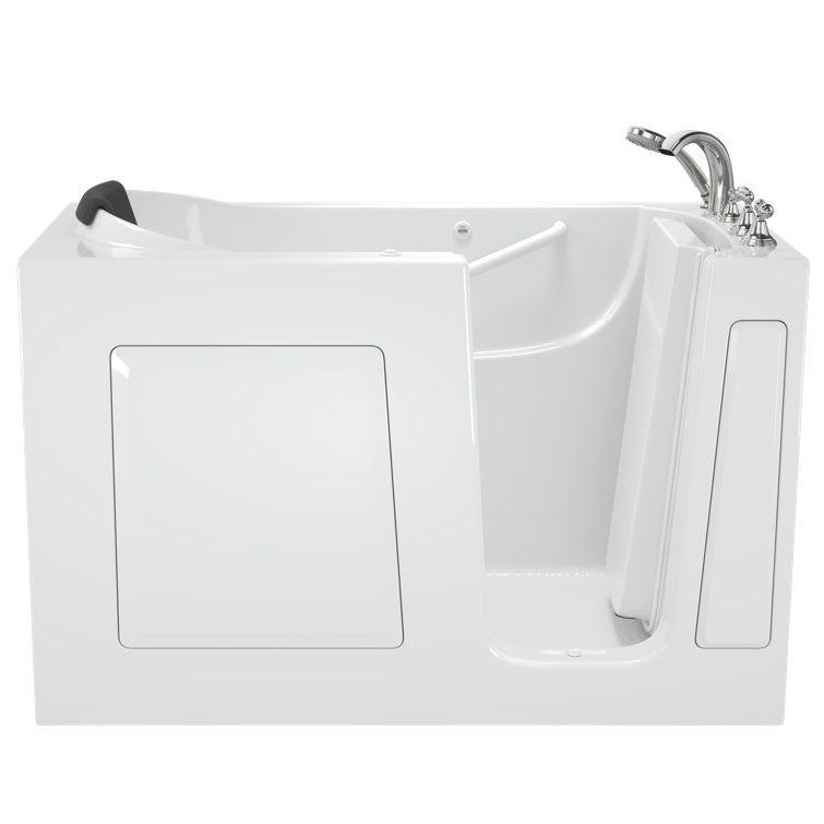 60'' White Fiberglass Walk-In Air Bathtub with Jets