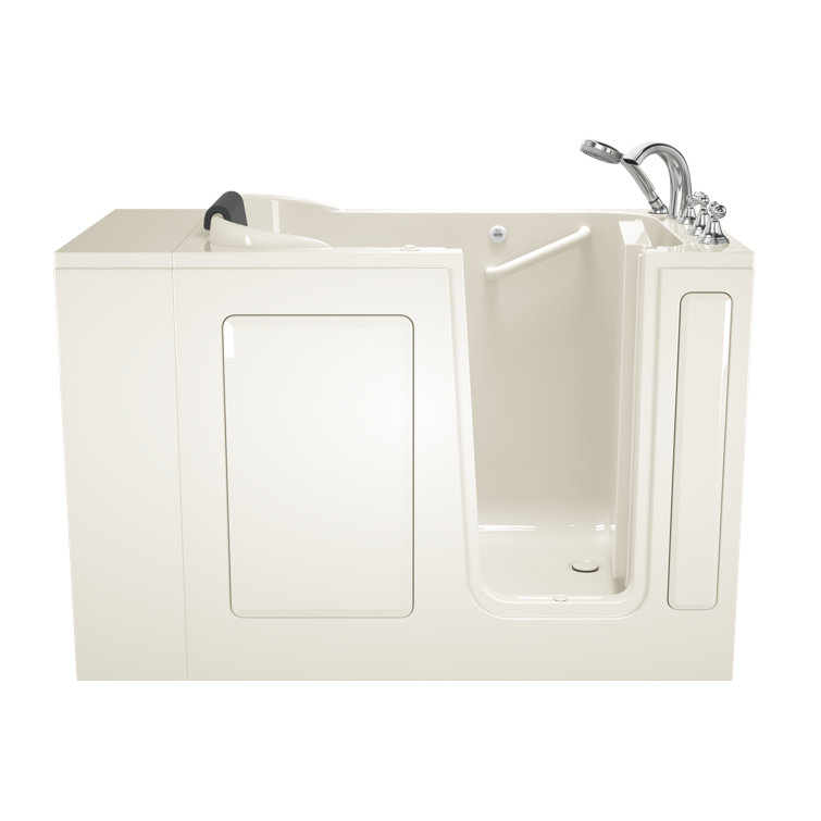 48'' x 28'' Walk-in Whirlpool Fiberglass Bathtub with Chrome Faucet