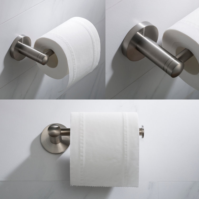 Elie Black Solid Brass Wall Mount Toilet Paper Holder