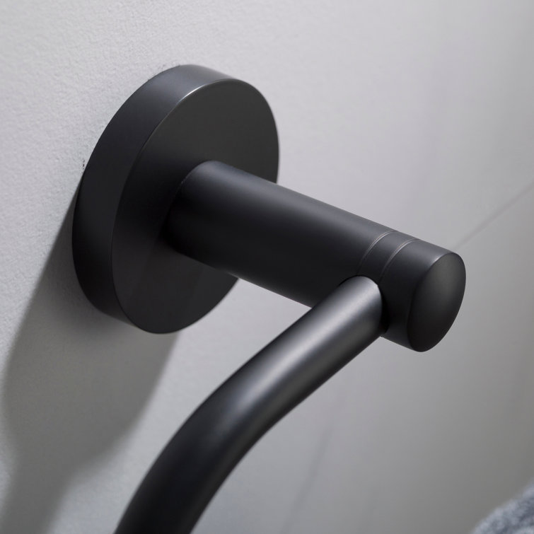 Matte Black Modern Wall Mounted Towel Ring