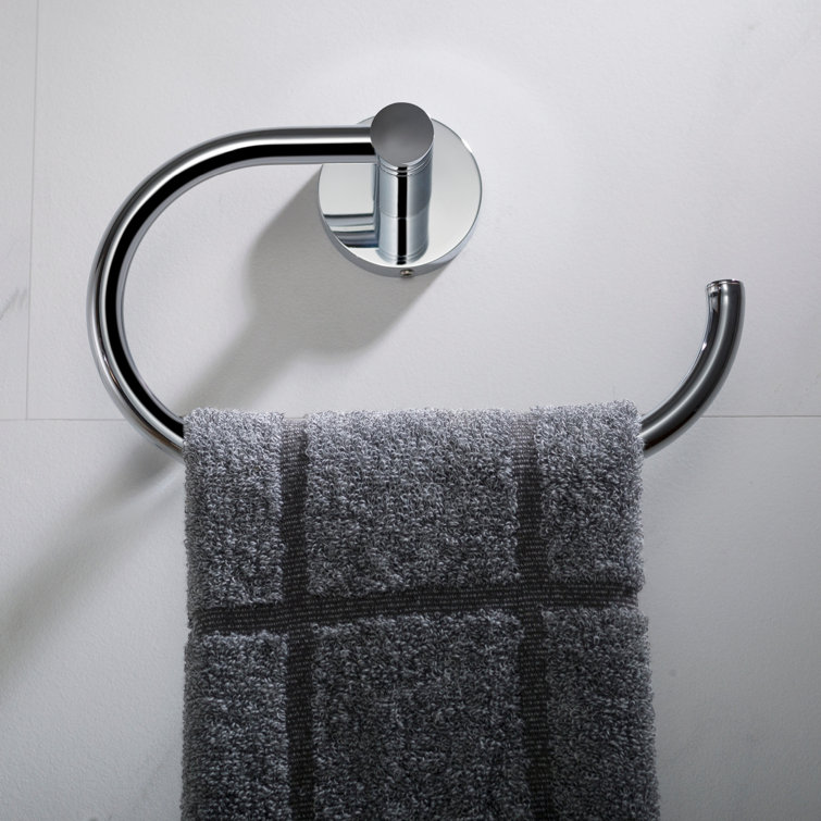 Elie Chrome Wall Mounted Modern Towel Ring