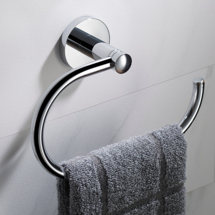 Elie Chrome Wall Mounted Modern Towel Ring