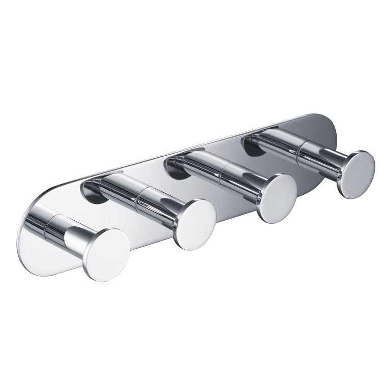 Elie Chrome Wall Mounted Robe Rack with 4 Hooks
