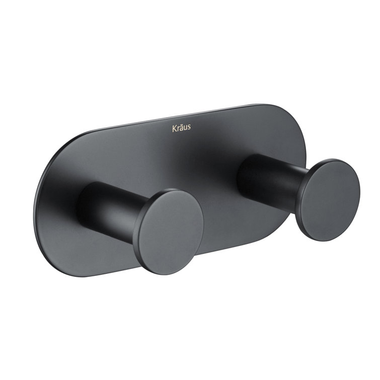 Matte Black Solid Brass Double Wall Mounted Towel Hook