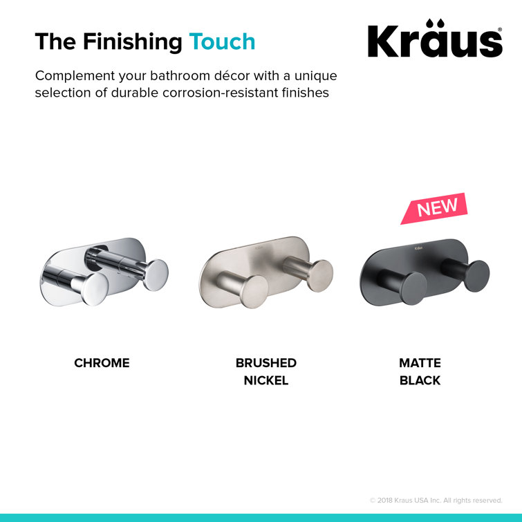 Matte Black Solid Brass Double Wall Mounted Towel Hook