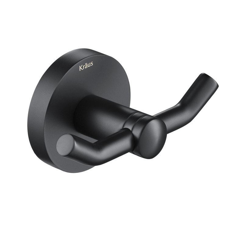 Matte Black Modern Double Wall Mounted Robe Hook