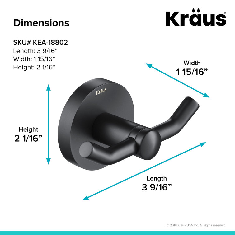 Matte Black Modern Double Wall Mounted Robe Hook