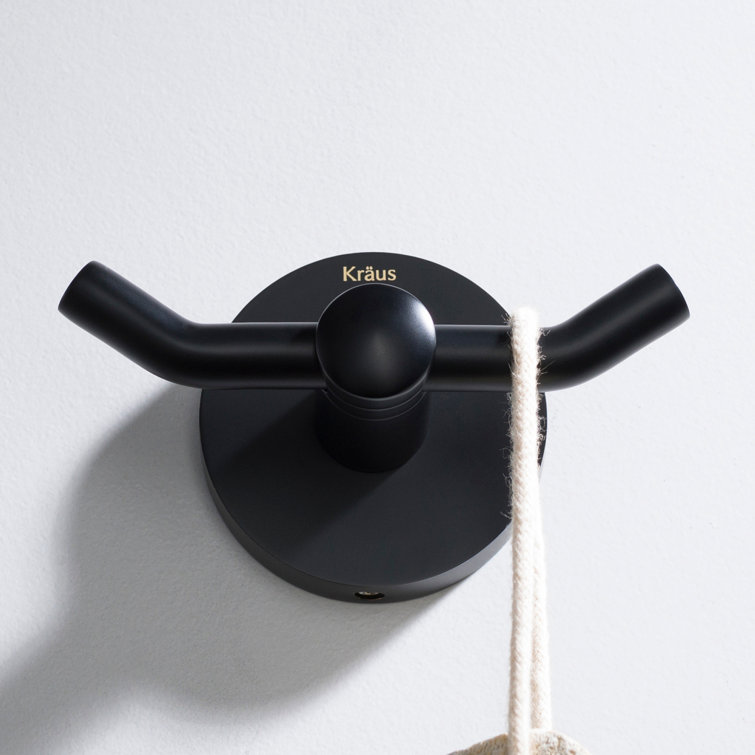 Matte Black Modern Double Wall Mounted Robe Hook