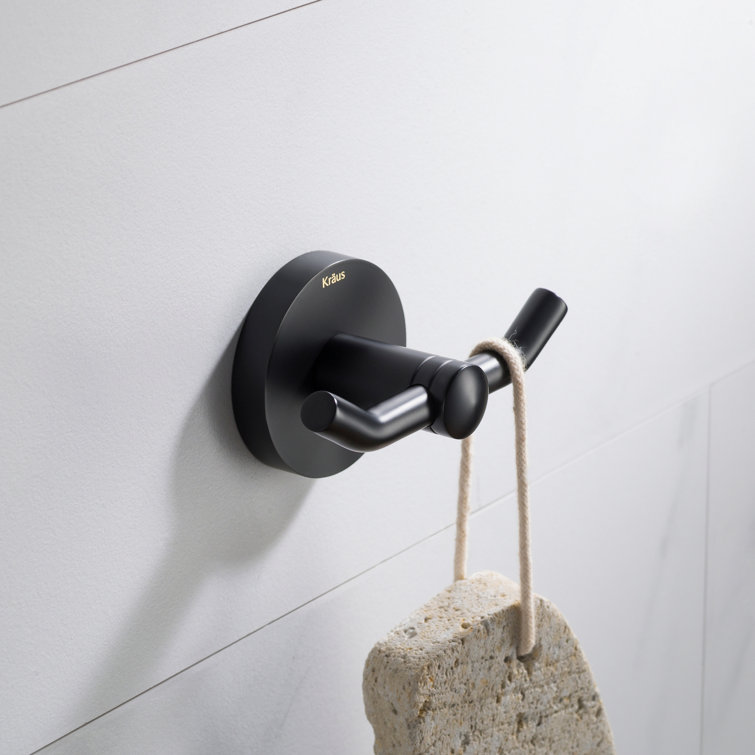 Matte Black Modern Double Wall Mounted Robe Hook