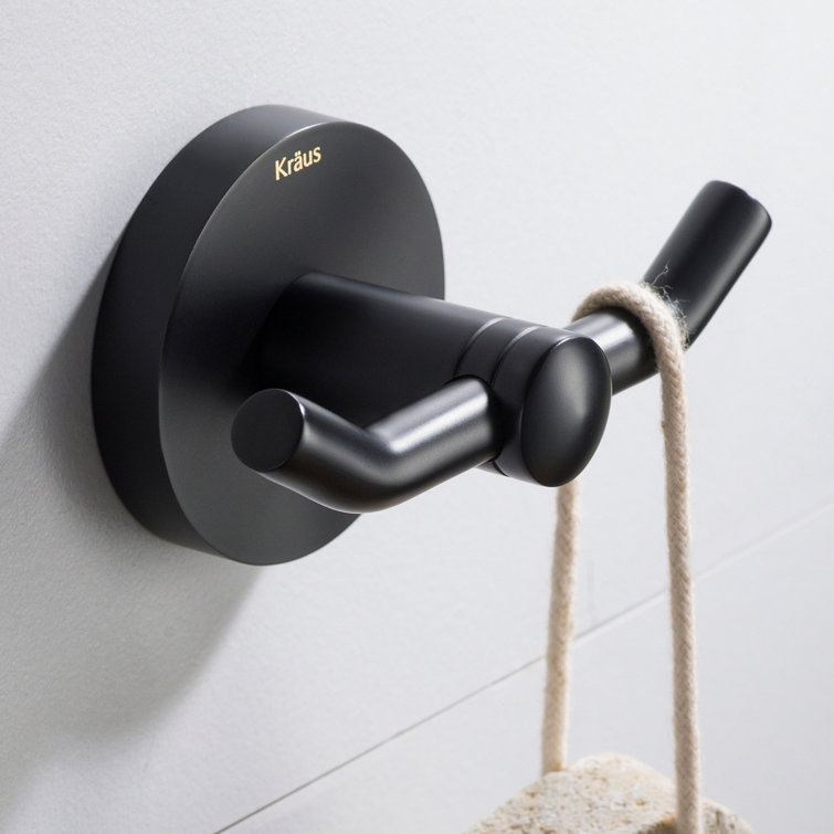 Matte Black Modern Double Wall Mounted Robe Hook