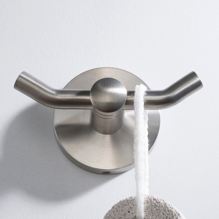 Elie Brushed Nickel Double Wall Mounted Robe Hook