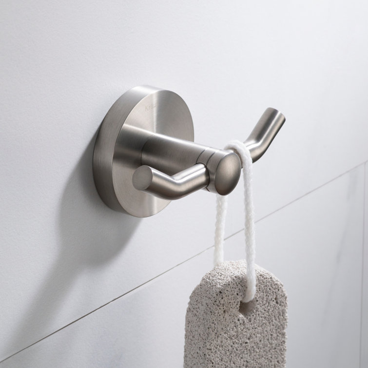 Elie Brushed Nickel Double Wall Mounted Robe Hook