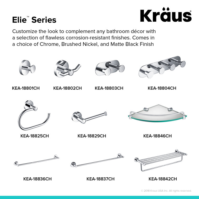 Elie Chrome Double Wall Mounted Robe Hook