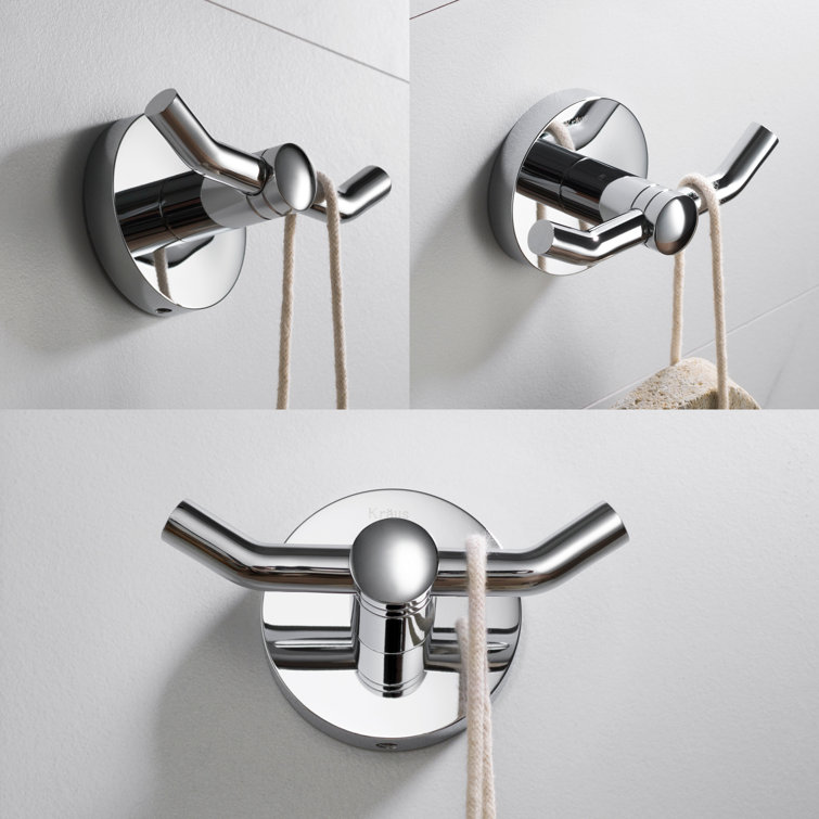 Elie Chrome Double Wall Mounted Robe Hook