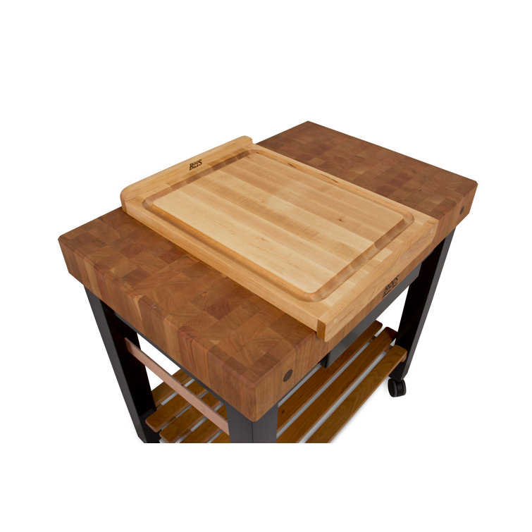 Large Brown Maple Wood Reversible Cutting Board with Juice Groove