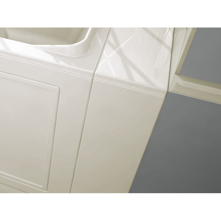 52'' x 30'' White Fiberglass Walk-In Whirlpool Bathtub