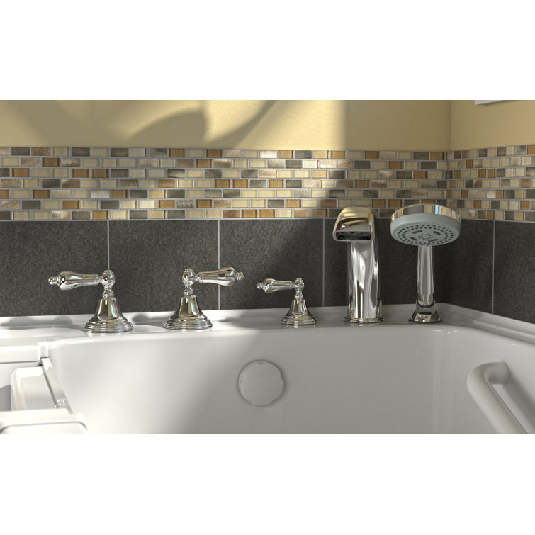 White 60'' Walk-In Air Fiberglass Bathtub with Jets