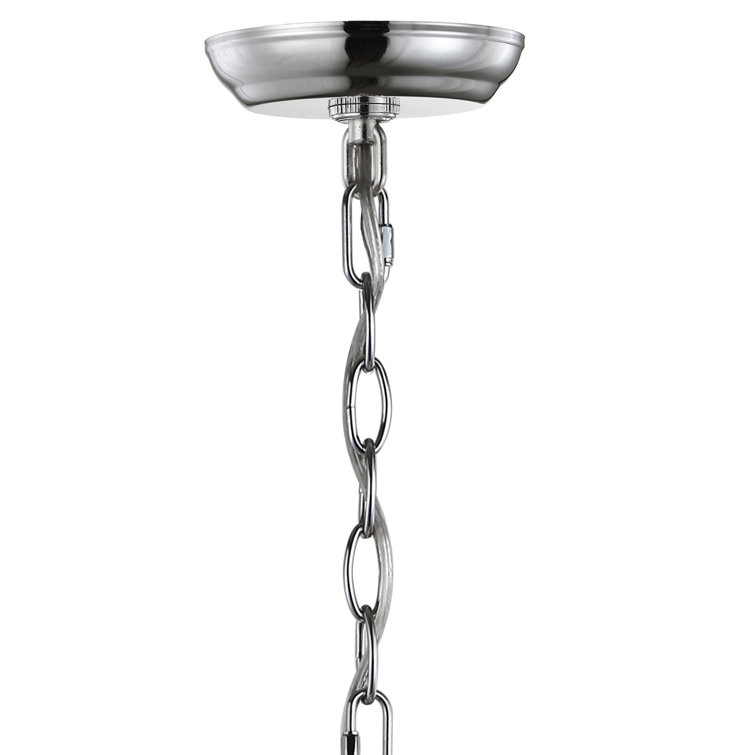 Gloria Polished Chrome 19" LED Lantern Pendant - Adjustable Height