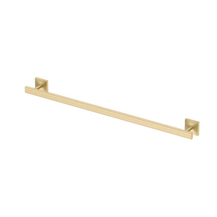 Elevate Brushed Brass Glass and Metal 5-Piece Bathroom Hardware Set