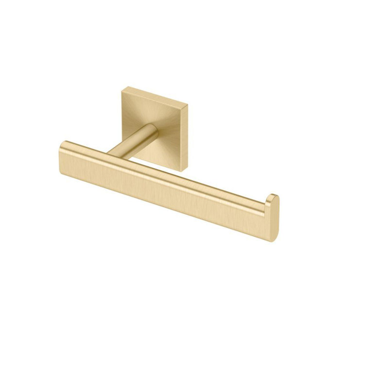 Elevate Brushed Brass Glass and Metal 5-Piece Bathroom Hardware Set