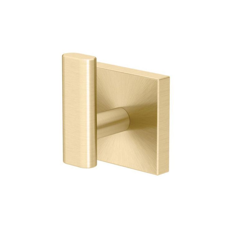 Elevate Brushed Brass Glass and Metal 5-Piece Bathroom Hardware Set