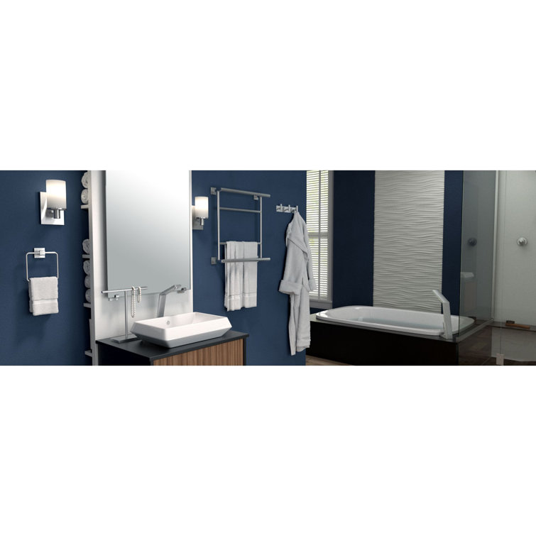 Elevate Brushed Brass Glass and Metal 5-Piece Bathroom Hardware Set