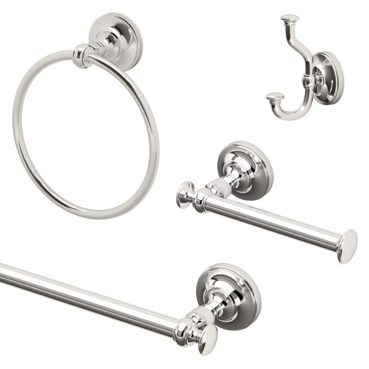 Polished Nickel 4-Piece Bathroom Hardware Set