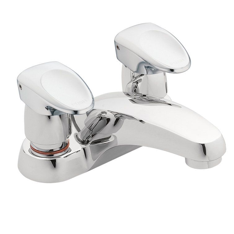 Chrome 6-Inch Centerset Brass Bathroom Faucet with Metal Handles