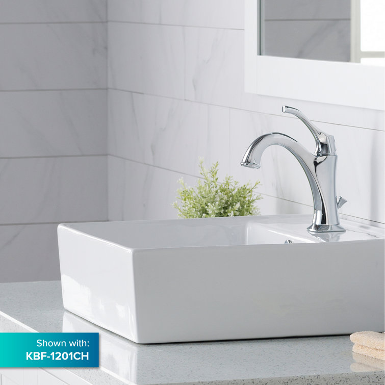 Modern Square White Ceramic Vessel Bathroom Sink, 18.5"