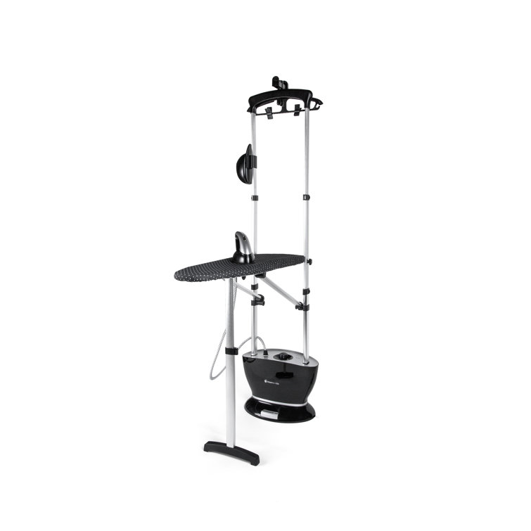 Black and Silver All-in-One Garment Steamer with Ironing Board