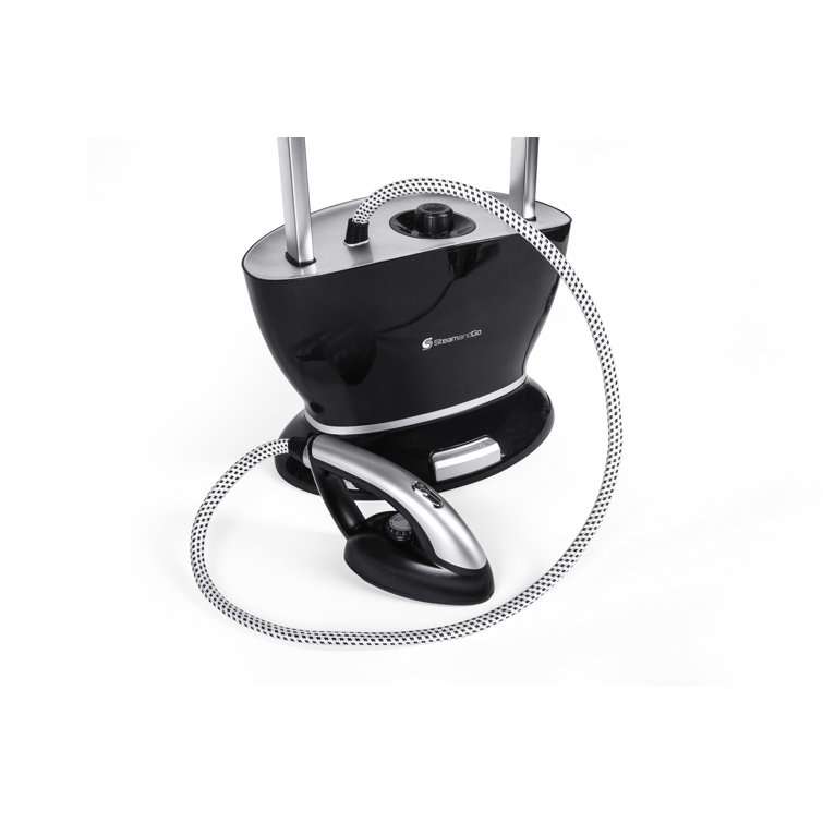 Black and Silver All-in-One Garment Steamer with Ironing Board