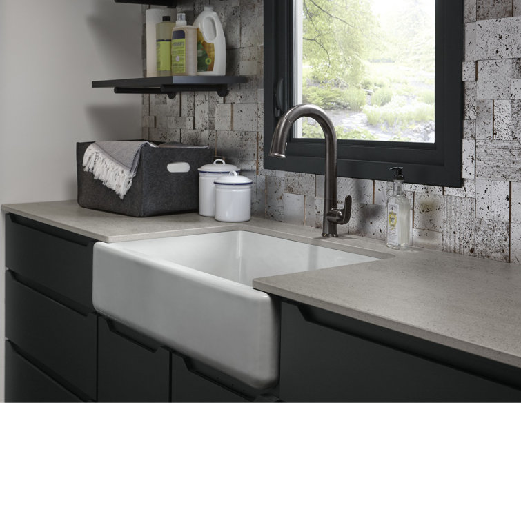 White Cast Iron Farmhouse Single Bowl Kitchen Sink