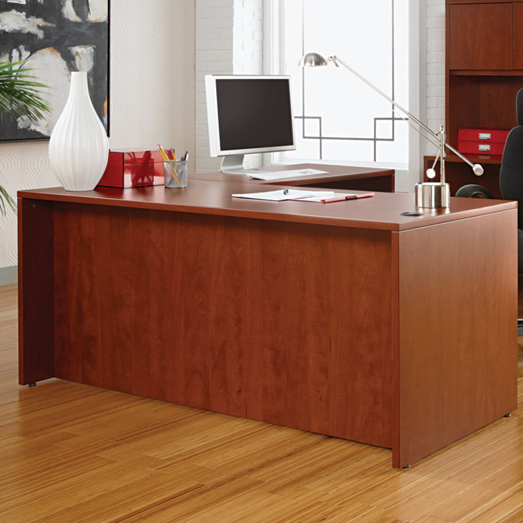 Medium Cherry 71'' Credenza Shell with Filing Cabinet