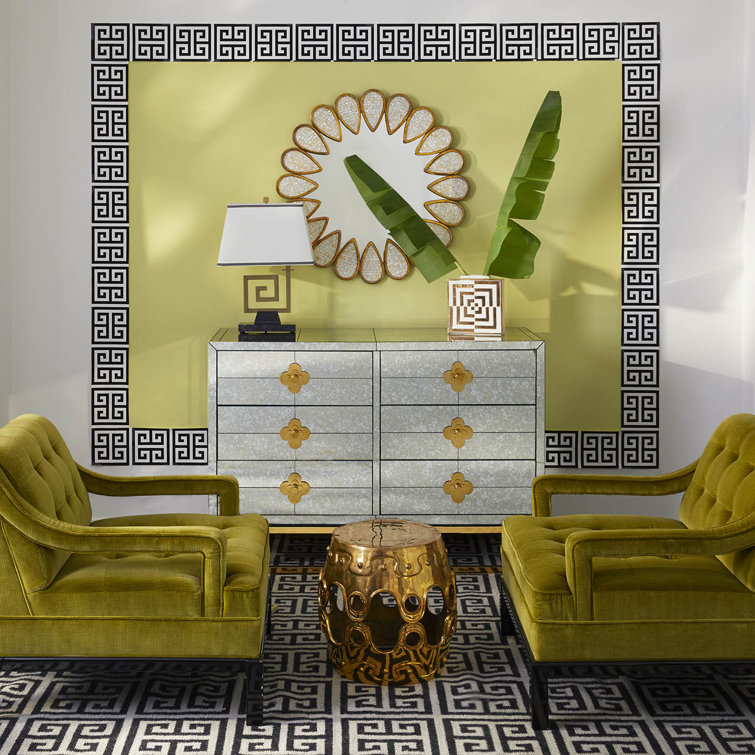 Gold Hand-Polished Metal Sculptural Round End Table