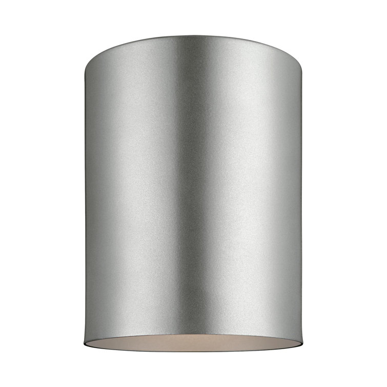 Transitional Indoor/Outdoor Ceiling Flush Mount in Painted Brushed Nickel