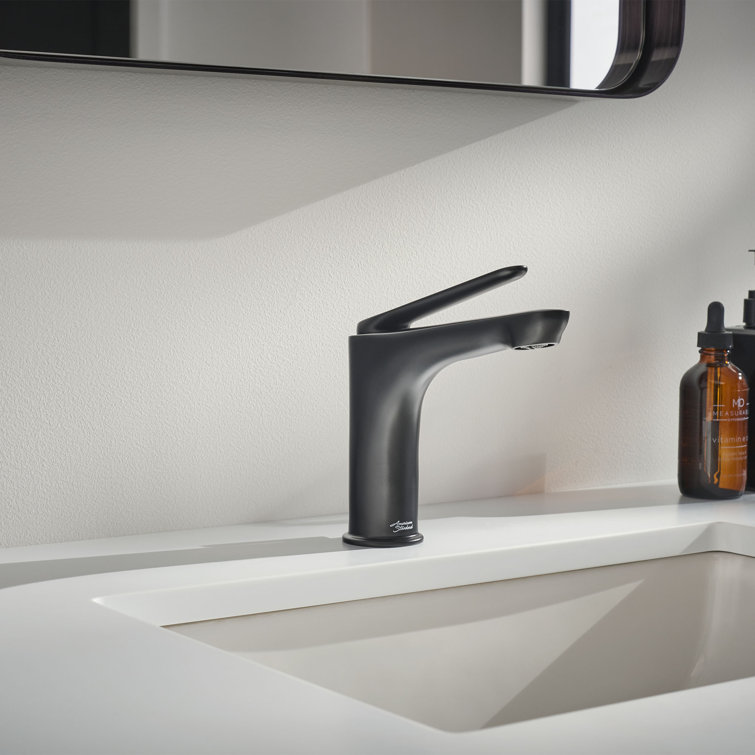 Matte Black Single Handle Bathroom Faucet with Drain Assembly